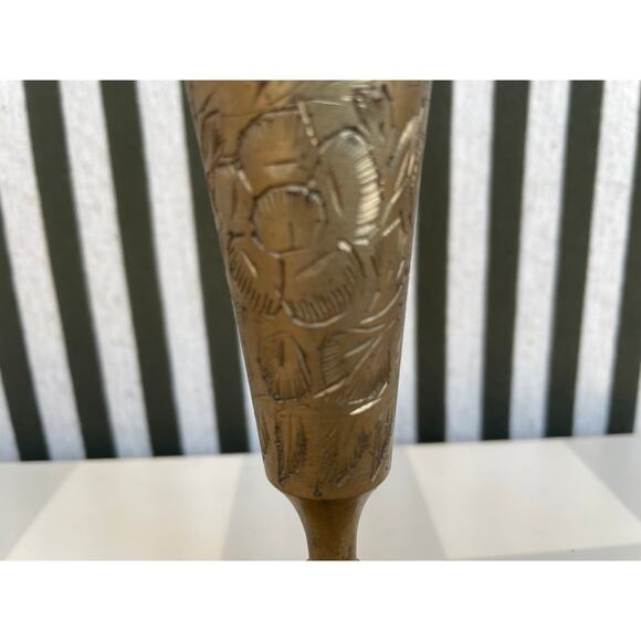 Vintage Brass Floral Bud Vase - Picture 4 of 7